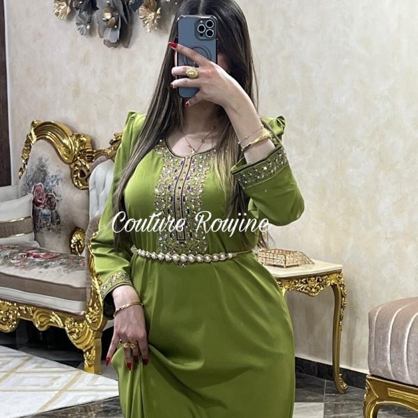 فستان سندس - أخضر زيتوني