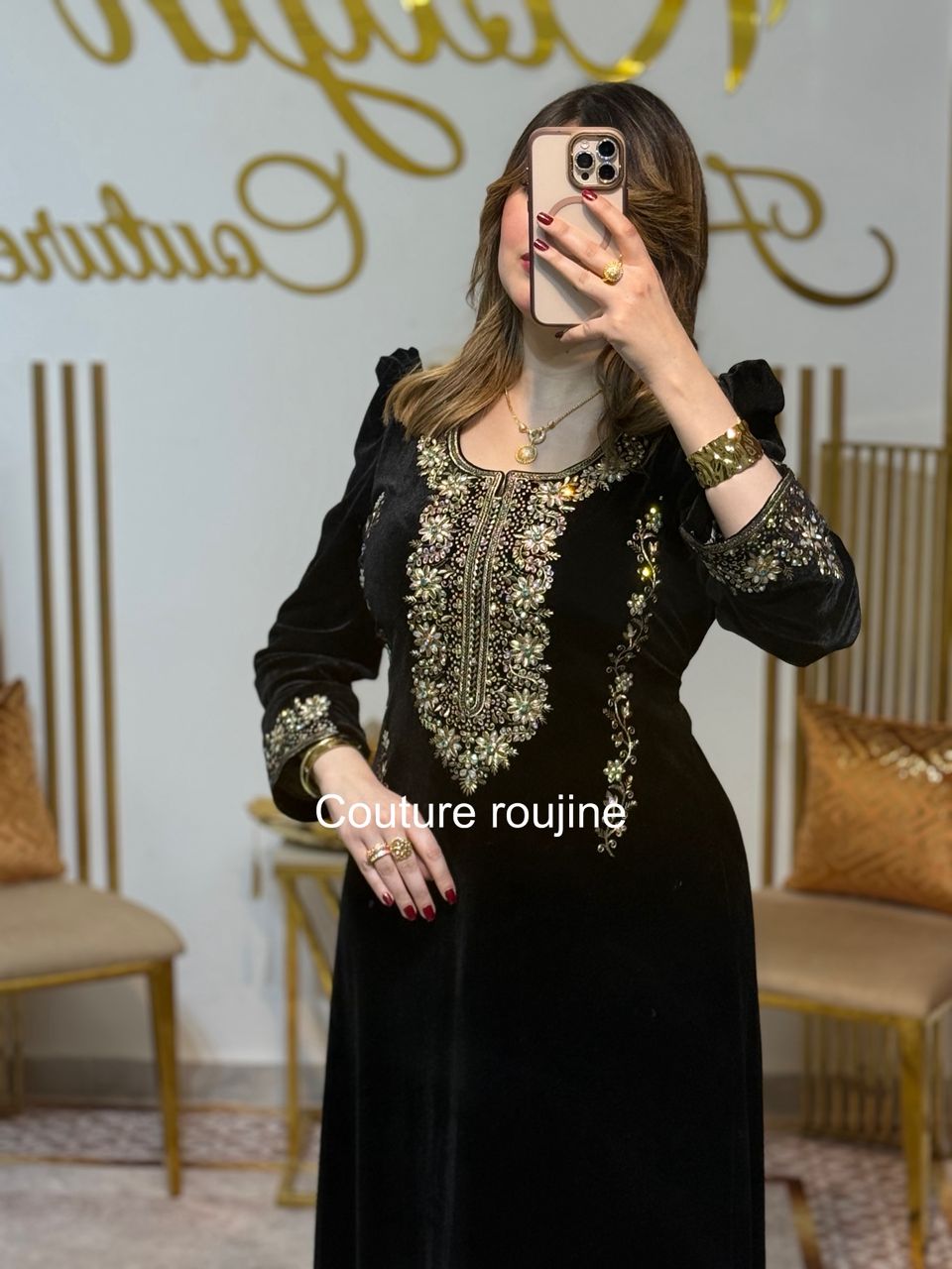 فستان rose – أسود ذهبي